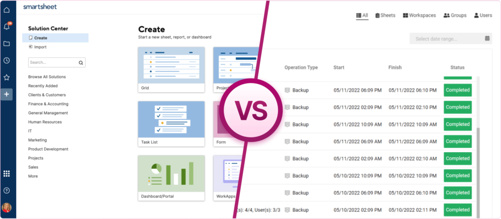 Smartsheet Backup vs FluentPro Backup - FluentPro Backup